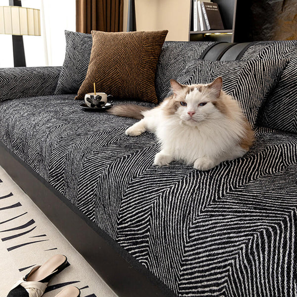 Irregular Tree Pattern Thick Chenille Couch Cover