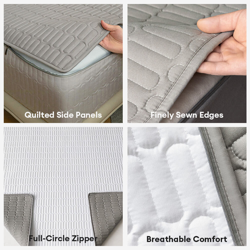 Soft & Antibacterial Full Enclosure Waterproof Zippered Mattress Protector