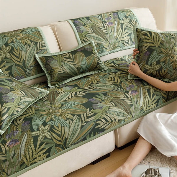 All-Season Cooling Pastoral Floral Couch Cover
