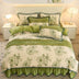 Floral Elegance Milk Velvet Bed Sheet Set with Bed Skirt