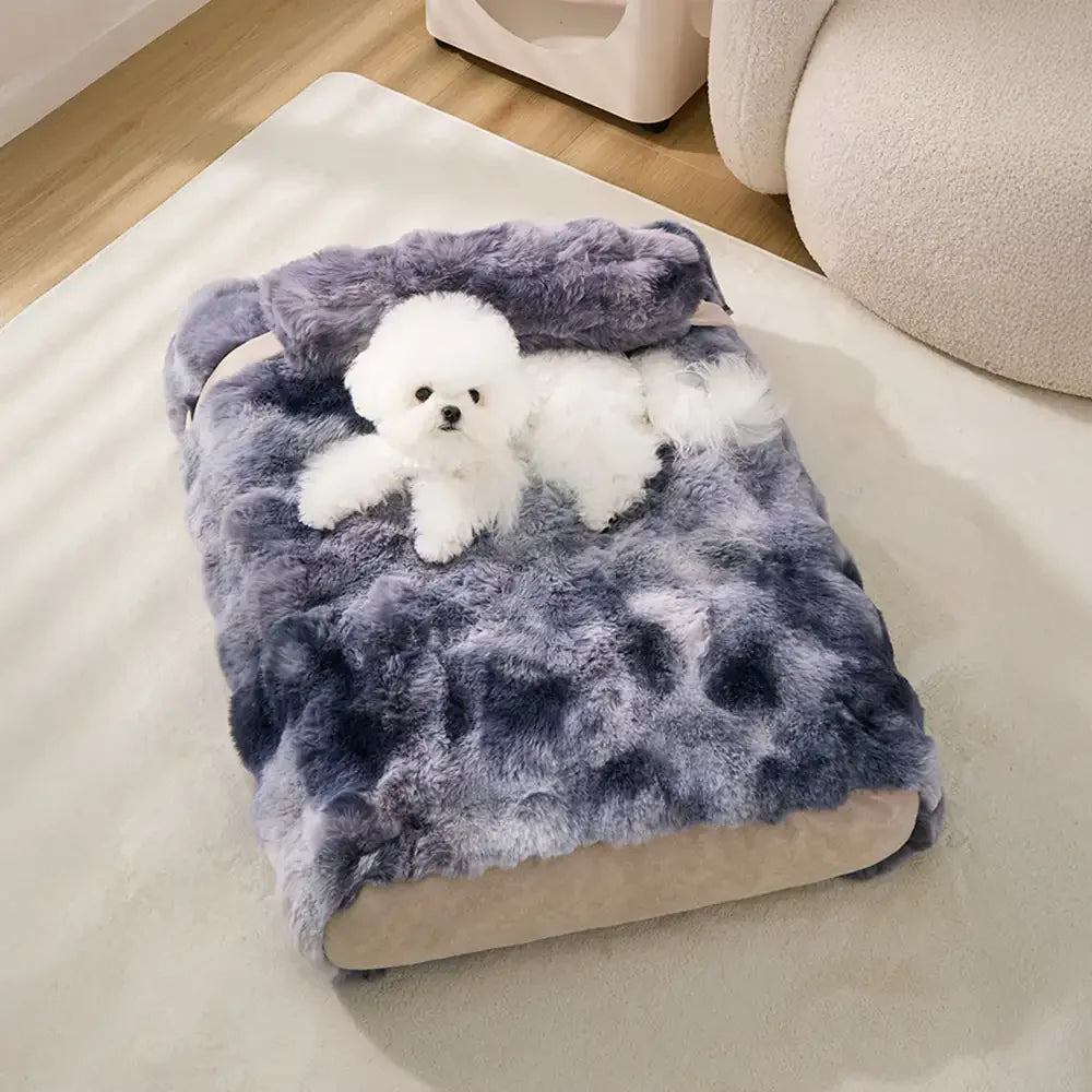 Fluffy Plush Comfortable Deep Sleep Dog Pillow Bed