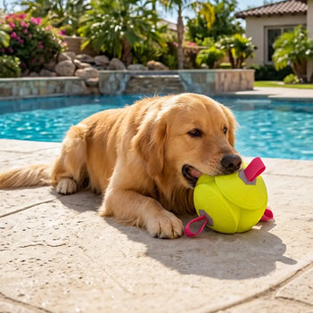 Football Floating Dog Toy with Straps