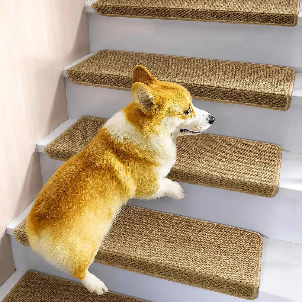 Anti-scratch Faux Sisal Stair Protectors Tape Free Washable Carpet Stair Treads