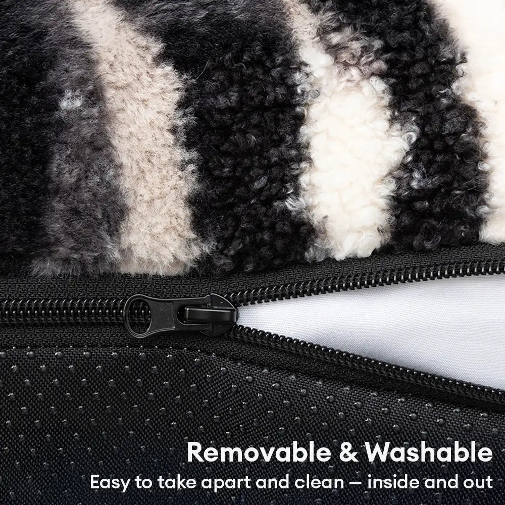 Artistic Faux Lambs Wool Warm Scratch-Resistant & Deep Sleep Comfort Large Dog Bed