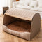 Cozy Cabin Portable Semi-Enclosed Dog Bed with Roof Warming And Durable