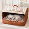 Cozy Cabin Portable Semi-Enclosed Dog Bed with Roof Warming And Durable