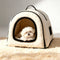 Cozy Enclosed Water-Repellent Washable Cat Cave Deep Sleep Dog Bed
