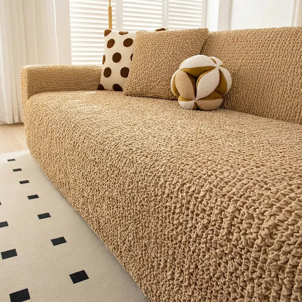 Cream Style Seersucker Breathable Stretchy Full-Coverage Armchair Couch Cover