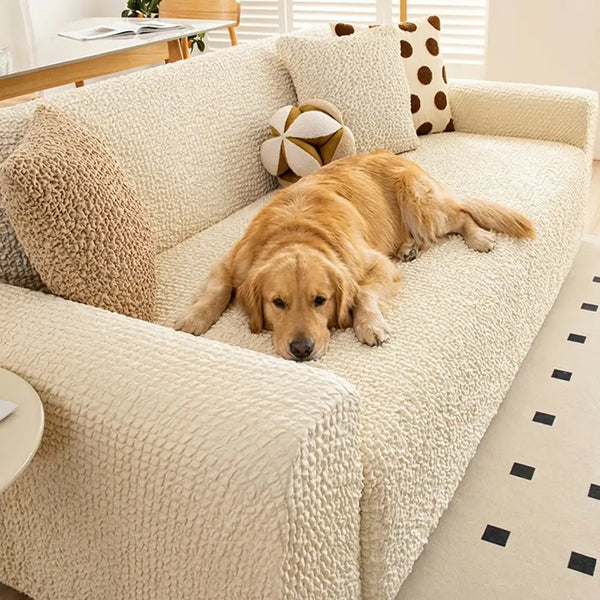 Cream Style Seersucker Breathable Stretchy Full-Coverage Armchair Couch Cover