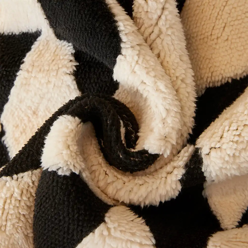 Diamond-Pattern Plush Couch Cover