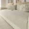 Faux Cotton-Linen Chenille Striped Breathable Scratch-Resistant Couch Cover