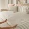 Faux Cotton-Linen Chenille Striped Breathable Scratch-Resistant Couch Cover