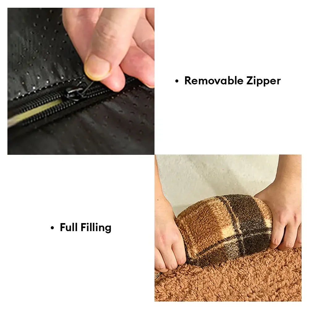 Faux Lambswool U-Shaped Removable Washable Orthopedic Pet Bed