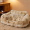 Faux Rabbit Velvet Fluffy Soft Dog And Cat Sofa Bed