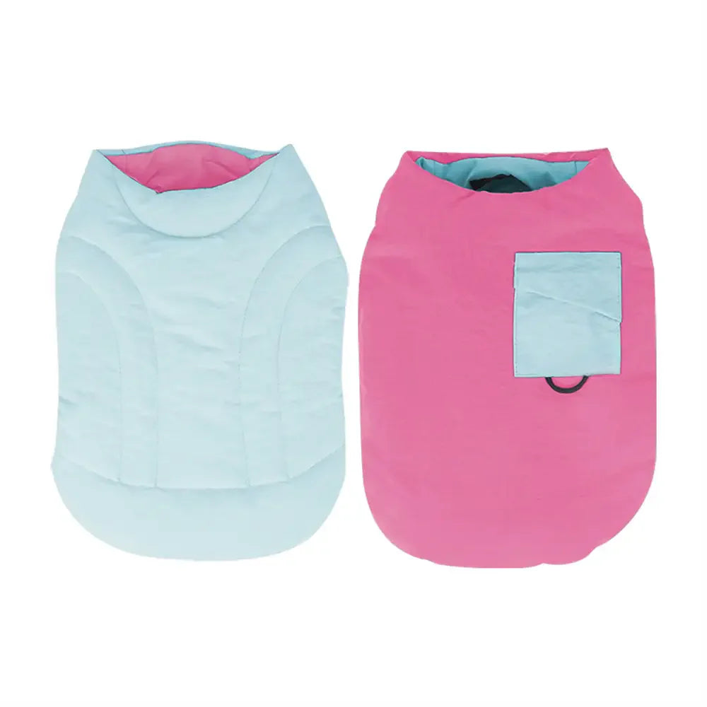 Functional Color-Block Dual-Sided Reversible Wear Dog Vest Coat