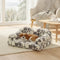 Geometric-Pattern Plush Thermal Removable And Washable Dog Bed