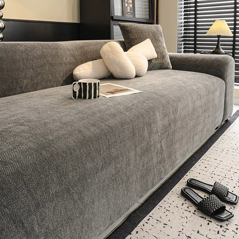 Herringbone Full Coverage Comfortable Scratch-Resistant ArmChair Sofa Protection Couch Cover