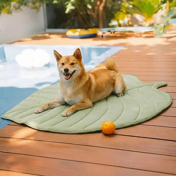 Leaf Shaped Cooling Fabric Heat-Absorbing Comfortable Non-Slip Dog Mat