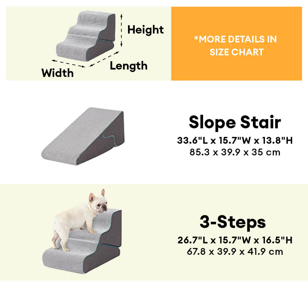 Multifunctional 2-in-1 Foldable Dog Stairs with Ramp Mode