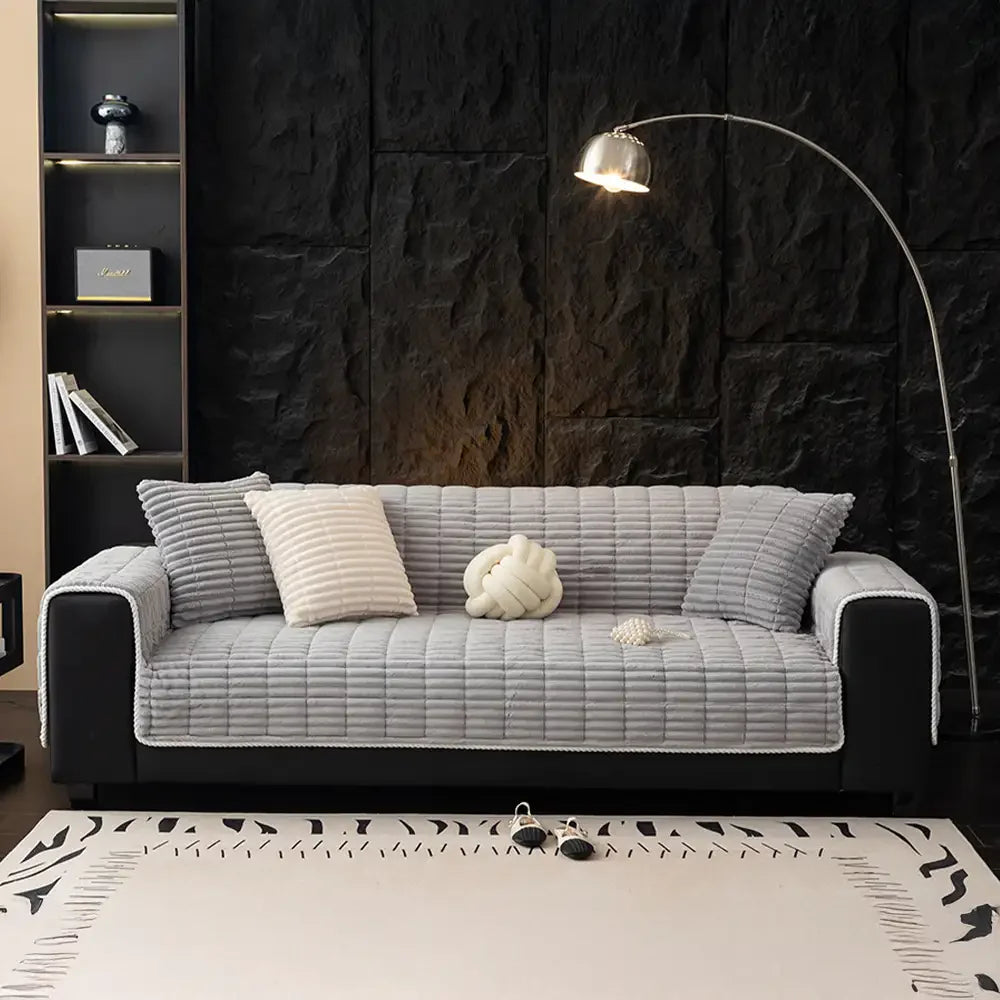 One-Piece Cozy Flannel Sofa Protection Non-Slip Outdoor Couch Cover