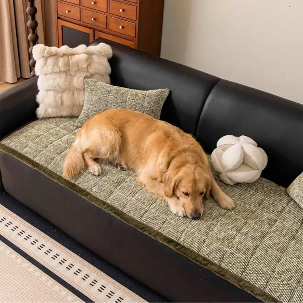 Pet-Friendly Chenille Textured Non-Slip Couch Cover with Frayed Edges
