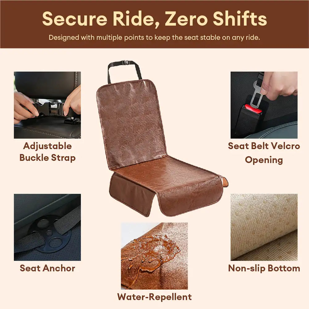 Pet Friendly Faux Leather Car Seat Mask - Waterproof And Stain Resistant