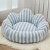 Petal-Shaped Striped Plush Pet Sofa Bed