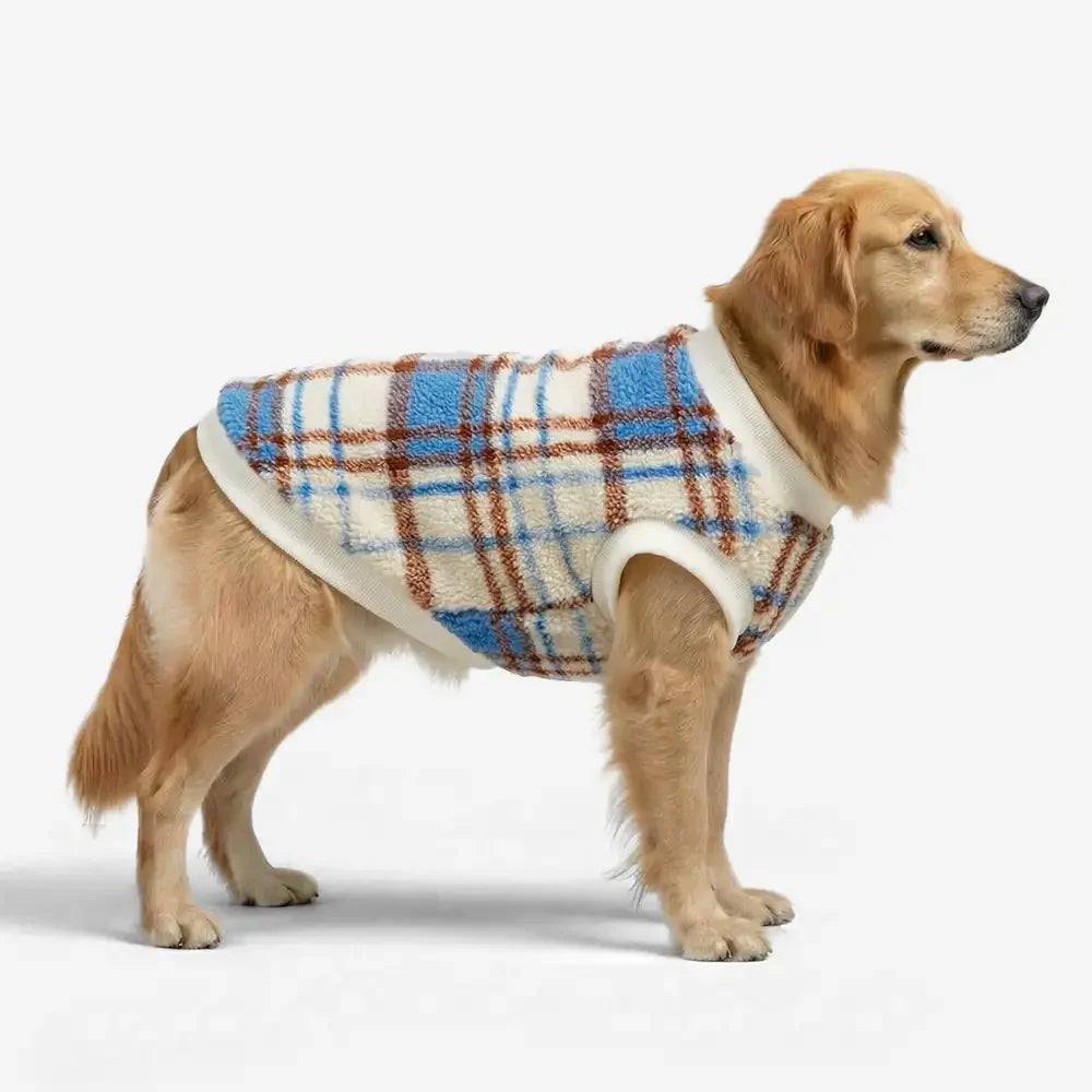 Plaid Comfortable Warm Plush Dog Sweater Suitable For All Breeds of Dogs