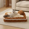 Plush Color-Blocked Creative Bolster Pet Bed