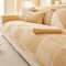 Plush Cream Geometric All Seasons Non-Slip Couch Cover