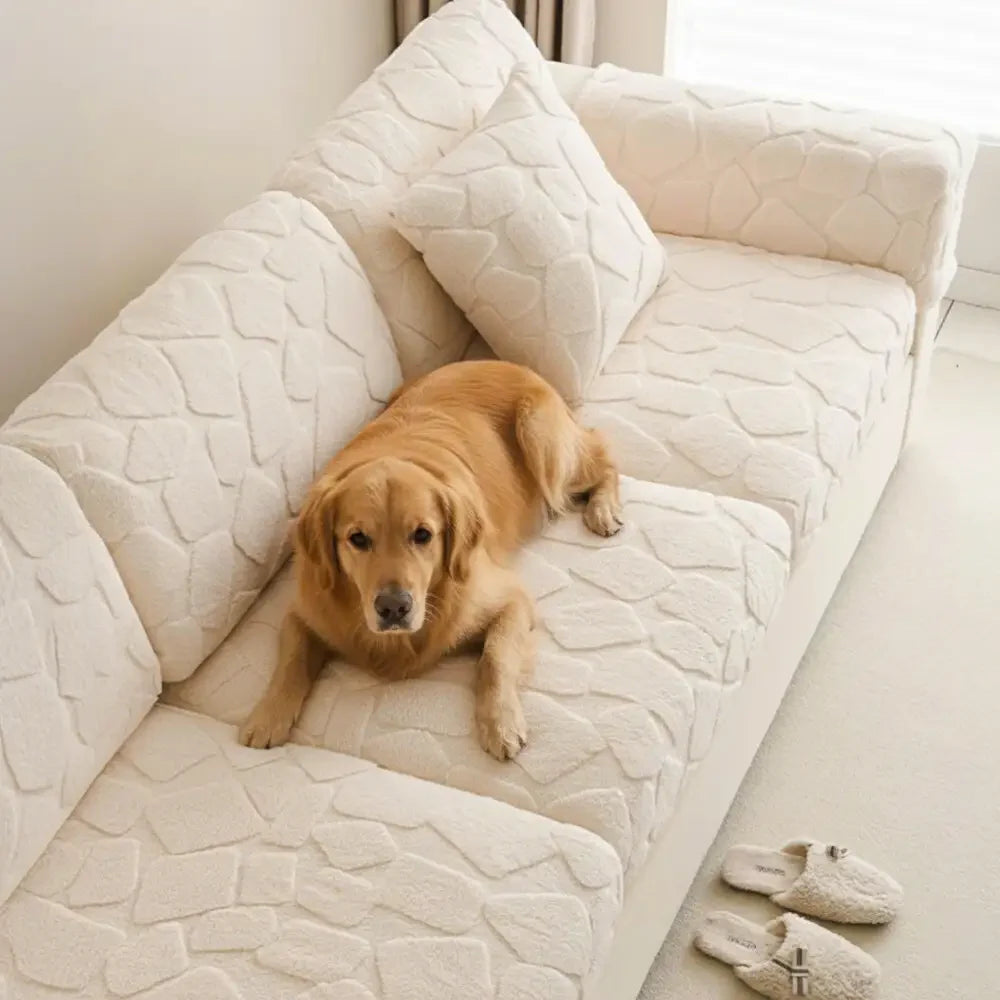 Plush Stone-Shaped Creative Texture Stretch Universal Fully Fitted Couch Cover