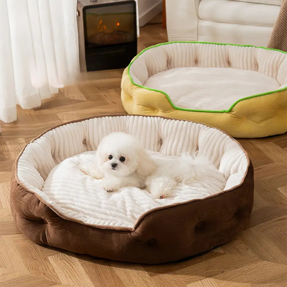 Plush Warm Comfortable Round Deep Sleep Dog Bed