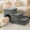 Portable Multi-Functional Foldable Dog Stairs with Storage and Condo