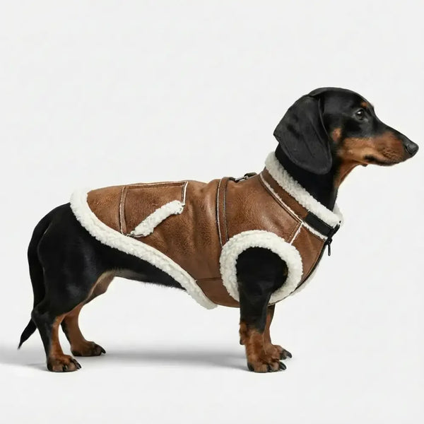Retro Suede Dachshund Dog Vest