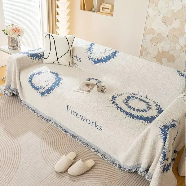 Simple Double-Sided Plush Yarn Scratch-Resistant Comfortable Couch Cover - Fireworks