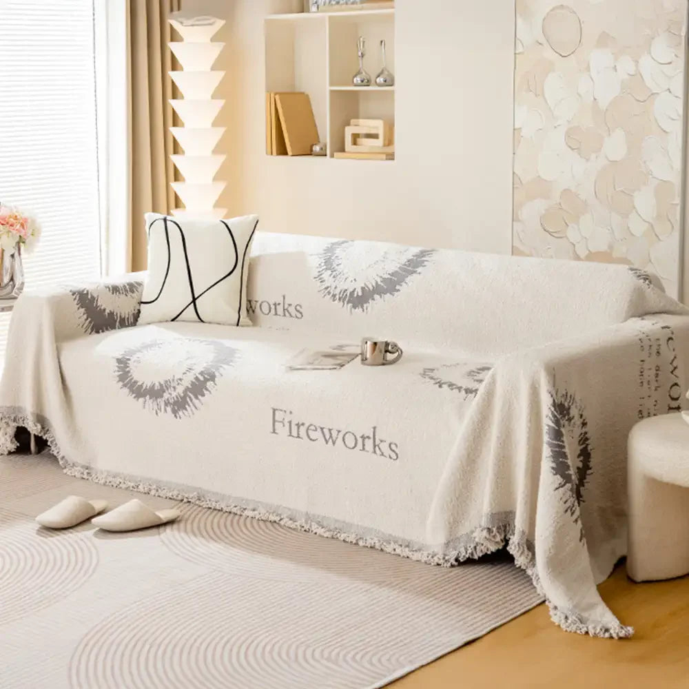 Simple Double-Sided Plush Yarn Scratch-Resistant Comfortable Couch Cover - Fireworks