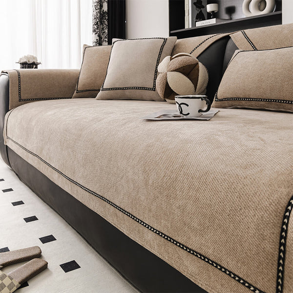 Simple Modern Jacquard High-Weight Non-Slip Chenille Outdoor Couch Cover