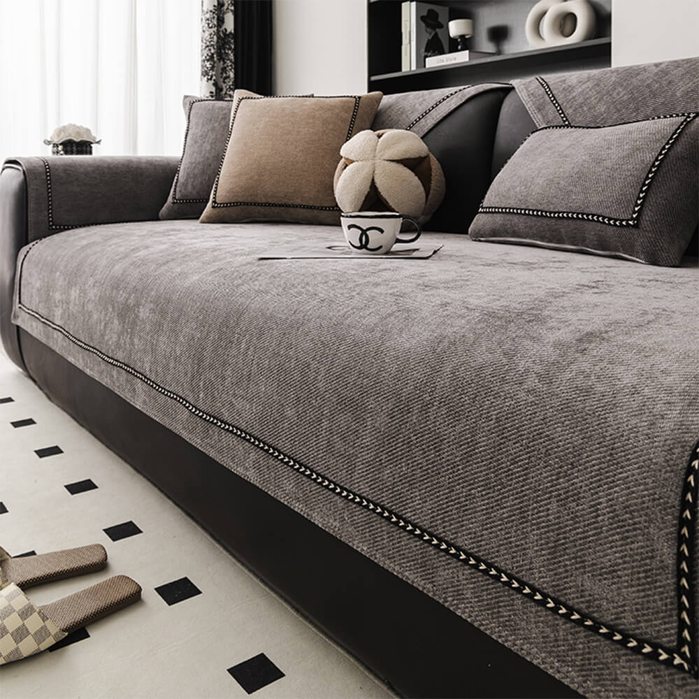 Simple Modern Jacquard High-Weight Non-Slip Chenille Outdoor Couch Cover