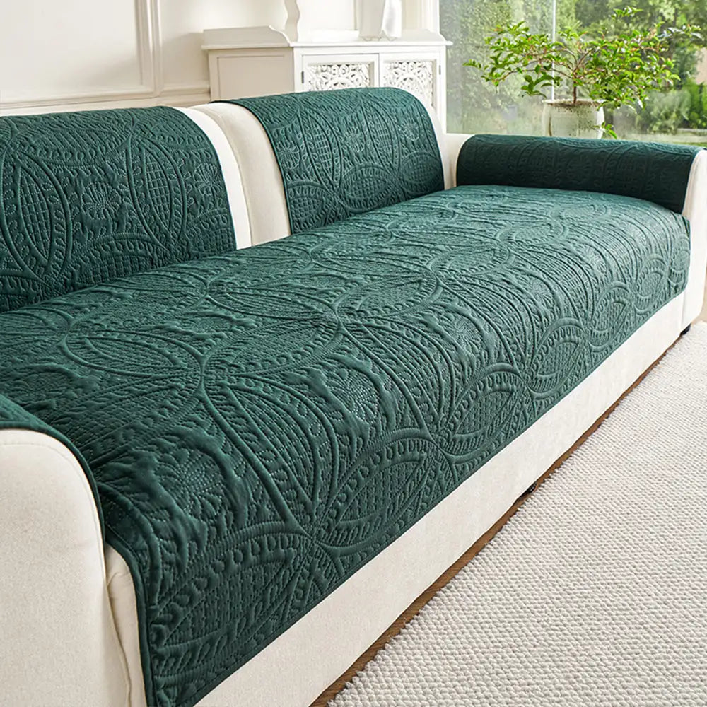 Water-Repellent Brushed Fabric All-Season Breathable Non-Slip Outdoor Couch Cover