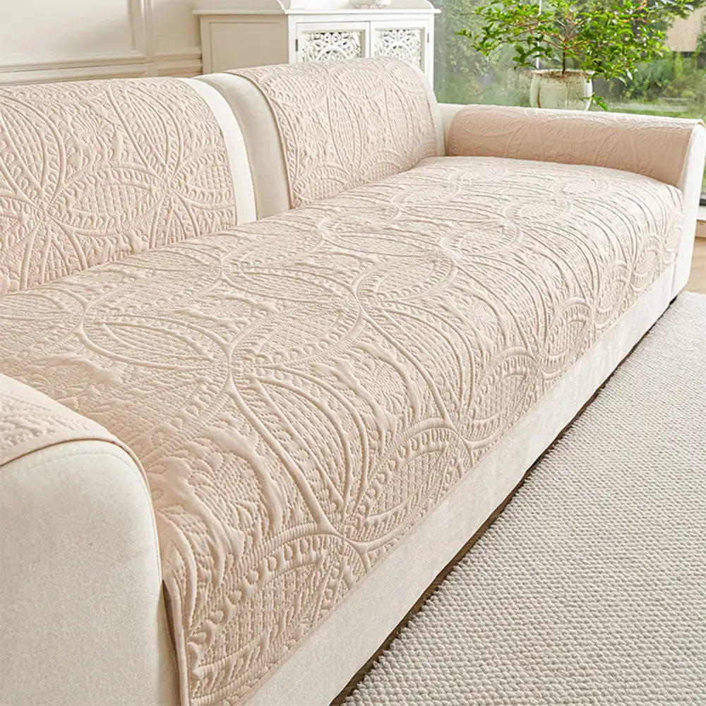 Water-Repellent Brushed Fabric All-Season Breathable Non-Slip Couch Cover