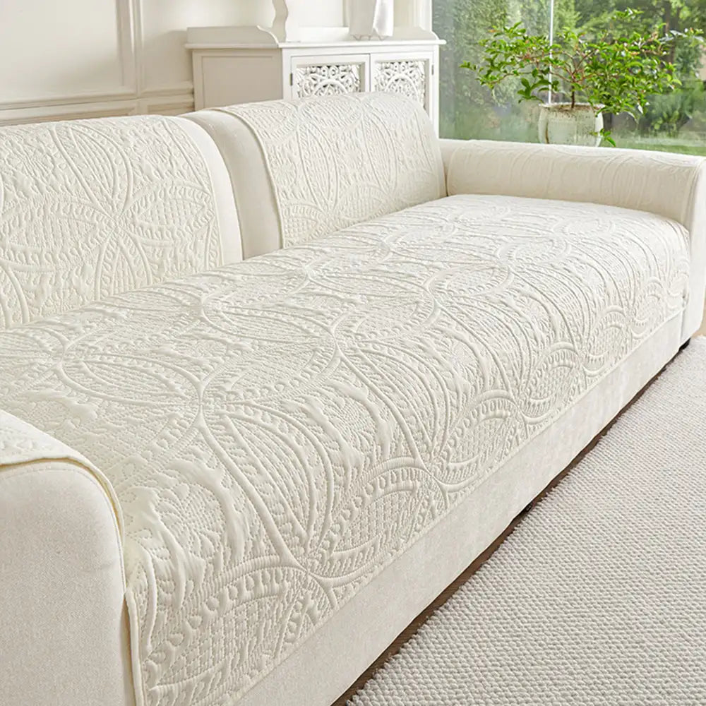 Water-Repellent Brushed Fabric All-Season Breathable Non-Slip Outdoor Couch Cover