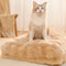 Wave Pattern Ultra Soft Faux Rabbit Fur Dog & Cat Mat With Pet Pillow
