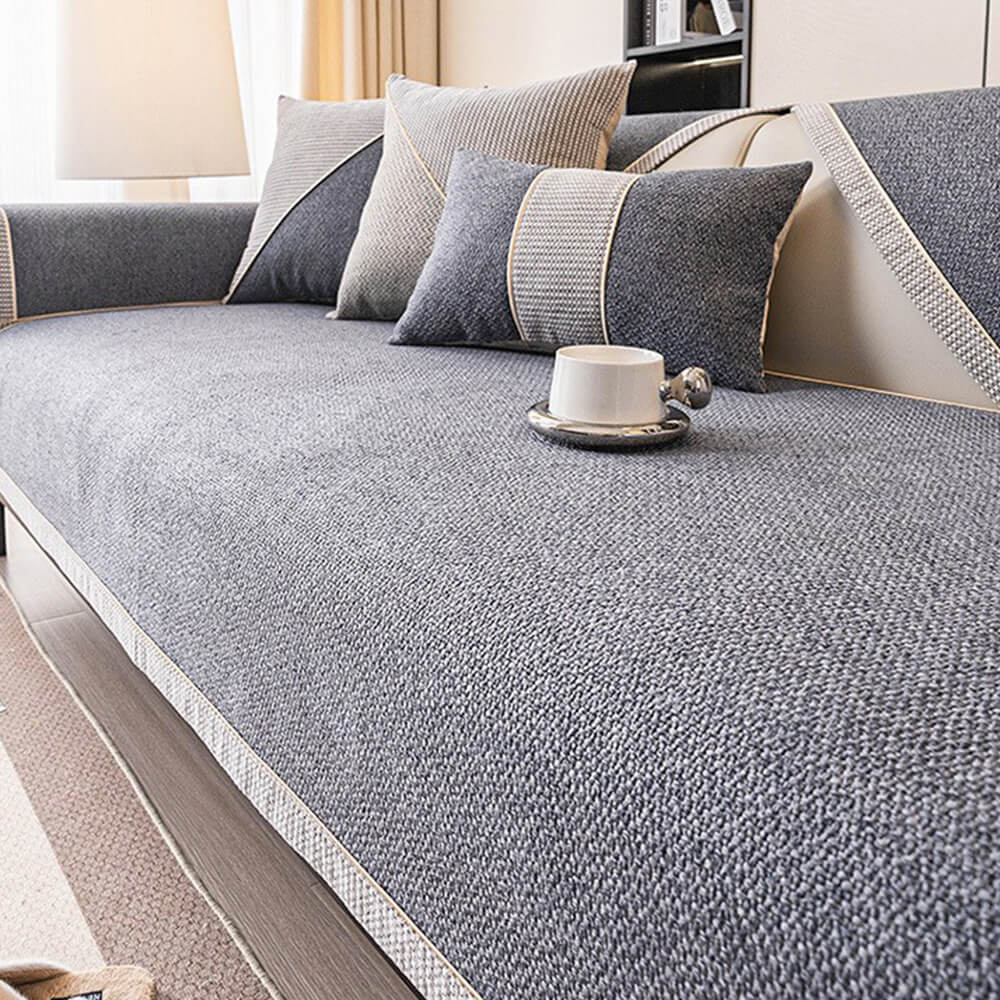 Breathable Woven Cotton Linen Non-Slip Outdoor Couch Cover