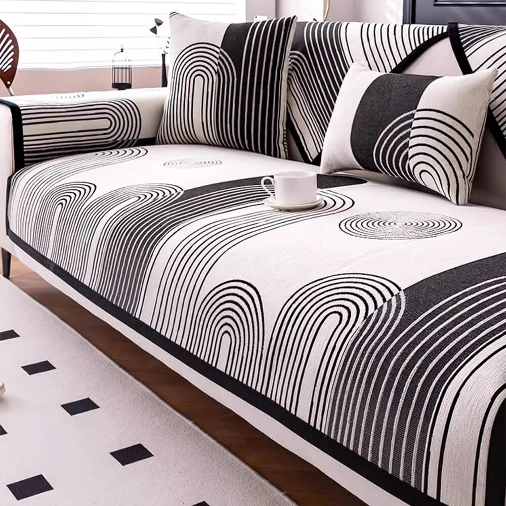 Chenille Arch Pattern Scratch-Resistant Couch Cover