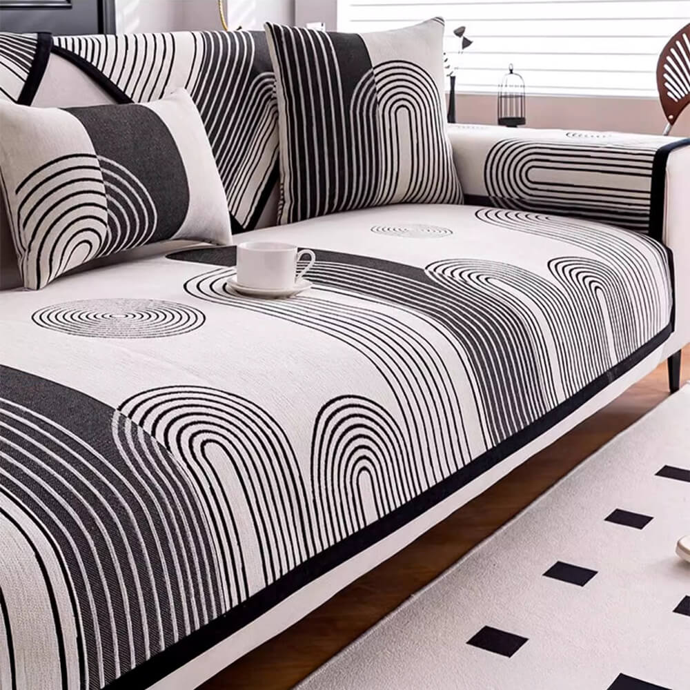 Chenille Arch Pattern Scratch-Resistant Couch Cover