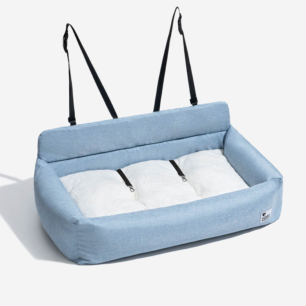 Travel Bolster Full Durable Washable Dog Car Back Seat Bed - FUNNYFUZZY