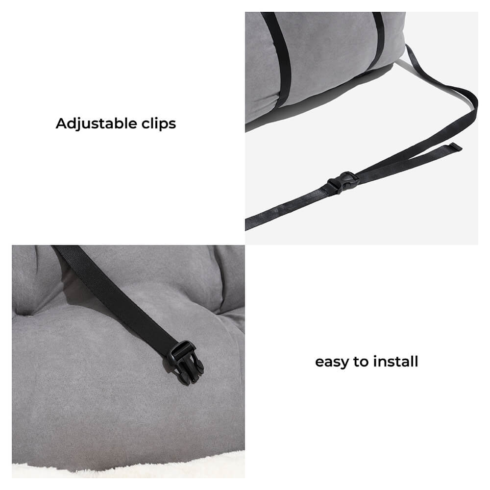 Travel Bolster Safety Medium Large Dog Car Back Seat Bed - FUNNYFUZZY