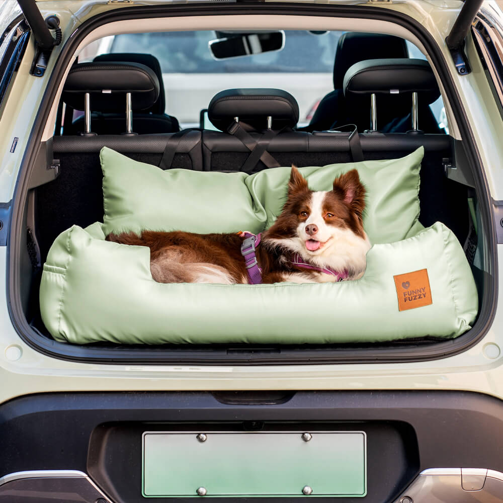 Travel Bolster Safety Medium Large Dog Car Back Seat Bed - FUNNYFUZZY