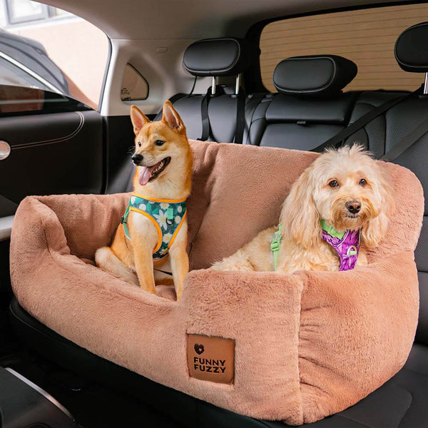 Travel Bolster Safety Medium Large Dog Car Back Seat Bed - FUNNYFUZZY