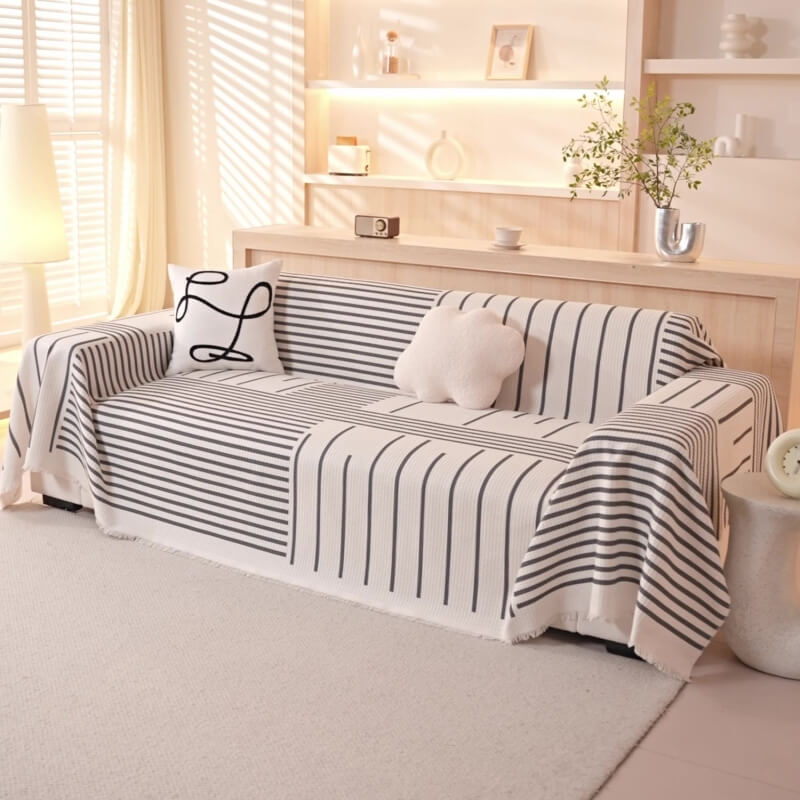 Geometric Pattern Multi-Color Sofa Cover - Modern Design for a Stylish Home